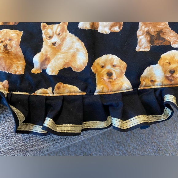 Handmade Black with Gold Trim Puppy Waist Apron - Picture 4 of 4